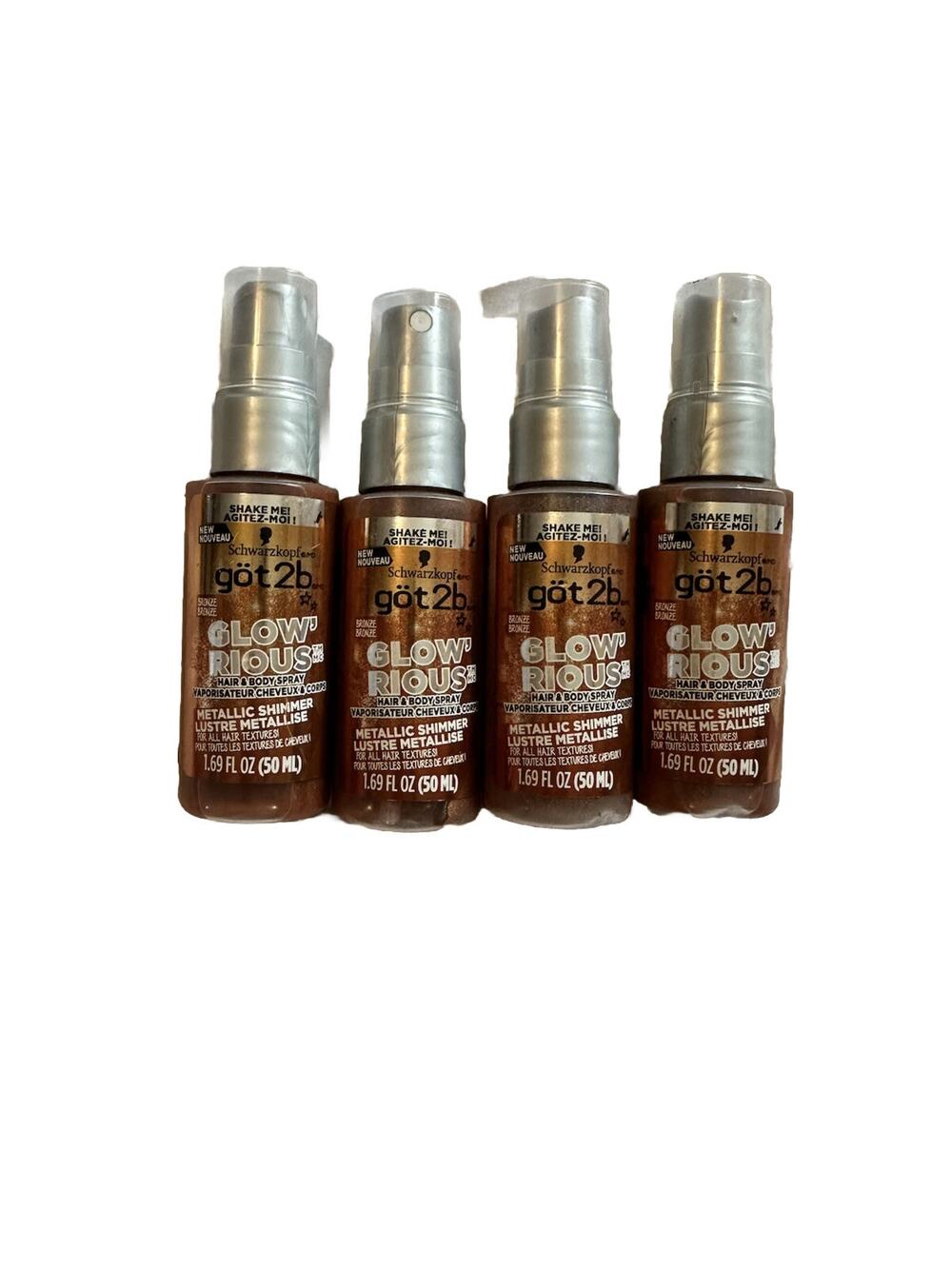 got2b GLOW'RIOUS Metallic Shimmer Hair Glitter & Body Glitter Duel Spray 4 Pk